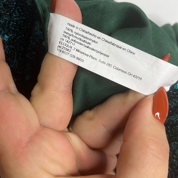 Eloquii Green Sequin MIDI Stretchy Skirt - Picture 6 of 7